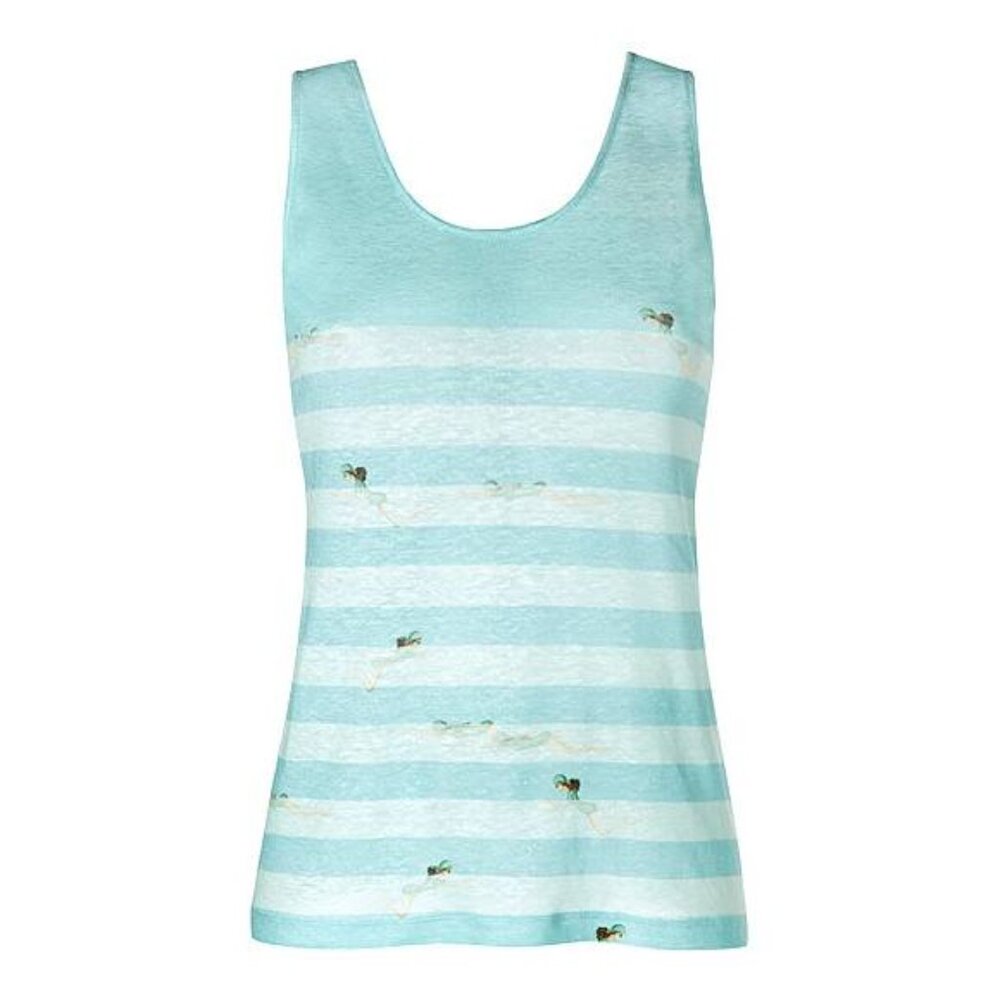 Escada Sport Eswim Light Cobalt Swim Stripe Linen Tank